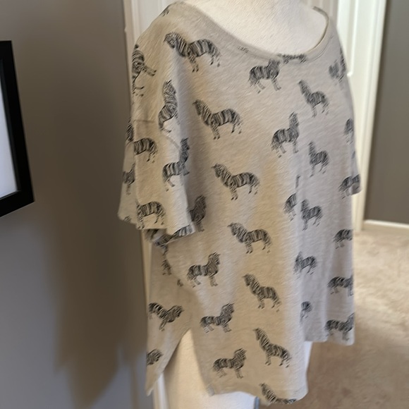 Anthropologie Scoop Neck Zebra Tee - Picture 3 of 4